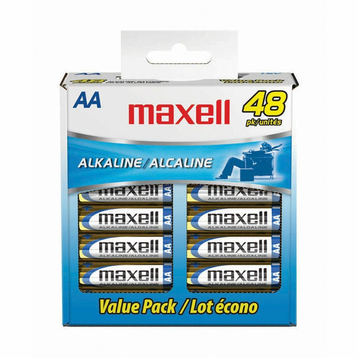 Maxell AA Cell - For Toy, Flashlight, Remote Control, Smoke Alarm - AA - 2900 mAh - 1.5 V DC - 5 Year Shelf Life - 48 / Pack