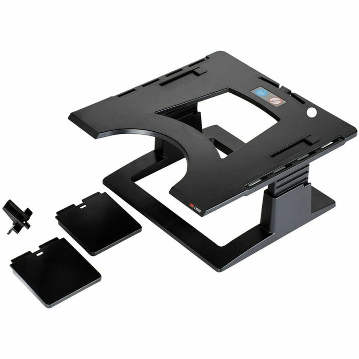 3M Ergonomic Notebook Riser - 6" (152.40 mm) Height x 13" (330.20 mm) Width x 13" (330.20 mm) Depth - Black