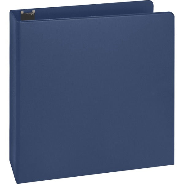 Business Source Basic Round Ring Binders - 2" Binder Capacity - Letter - 8 1/2" x 11" Sheet Size - Round Ring Fastener(s) - Vinyl - Dark Blue - 689.5 g - 1 Each