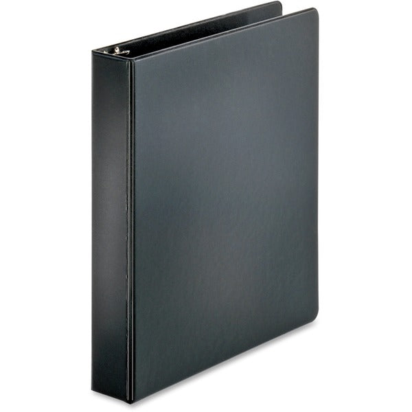 Business Source Basic Round Ring Binders - 1 1/2" (38.10 mm) Binder Capacity - Letter - 8 1/2" (215.90 mm) x 11" (279.40 mm) Sheet Size - 350 Sheet Capacity - Fastener(s): 3 x Round Ring - Pocket(s): Internal - Polypropylene, Chipboard - Black - 1.02 lb (