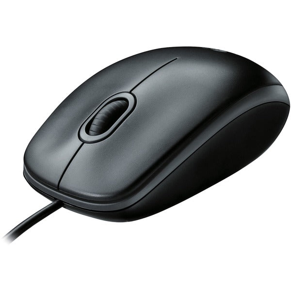 Logitech B100 Optical Mouse Medium - Optical - Cable - Black - USB - 800 dpi - Scroll Wheel - 3 Button(s) - Symmetrical - 1 Each