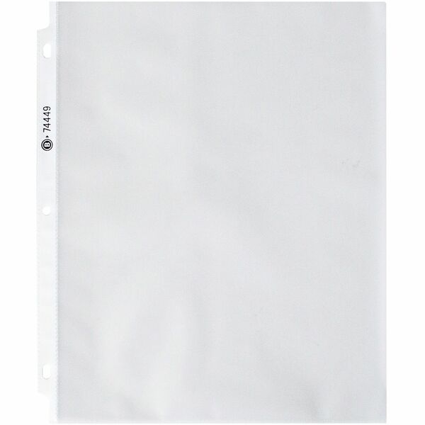 Business Source Nonglare Top-loading Sheet Protectors - 11" Height x 9" Width - 0" Thickness - For Letter 8 1/2" x 11" Sheet - Ring Binder - Rectangular - Clear - Polypropylene - 100 / Box