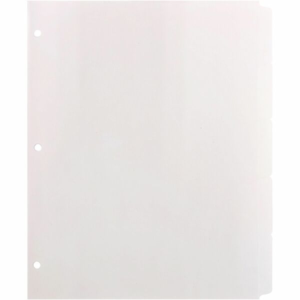 Business Source Reinforced Hole Punched Indexes - 5 Write-on Tab(s) - 5 Tab(s)/Set - 3 Hole Punched - White Divider - 100% Recycled - Non-laminated, Mylar Reinforcement - 36 / Box