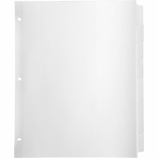 Business Source Reinforced Hole Punched Indexes - 8 Write-on Tab(s) - 8 Tab(s)/Set - 3 Hole Punched - White Divider - White Tab(s) - 100% Recycled - Non-laminated, Mylar Reinforcement - 1 Box