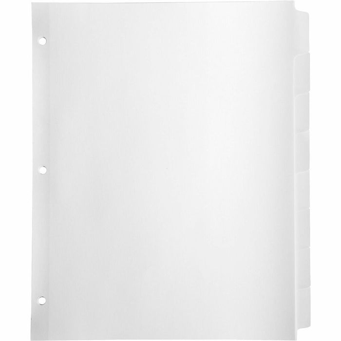 Business Source Reinforced Hole Punched Indexes - 8 Write-on Tab(s) - 8 Tab(s)/Set - 3 Hole Punched - White Divider - White Tab(s) - 100% Yes - Non-laminated, Mylar Reinforcement - 1 Box