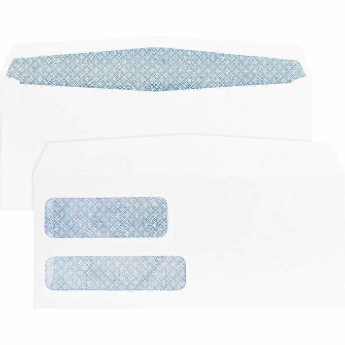 Business Source No. 9 Double Window Invoice Envelopes - Double Window - #9 - 8 7/8" (225.43 mm) Width x 3 7/8" (98.43 mm) Length - 24 lb (10886.22 g) - White - 500 / Box