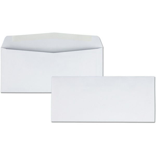 Business Source No. 10 Regular Business Envelopes - Commercial - #10 - 4 1/8" (104.65 mm) Width x 9 1/2" (241.30 mm) Length - 24 lb (10886.22 g) - Gummed - White - Wove - 500 / Box