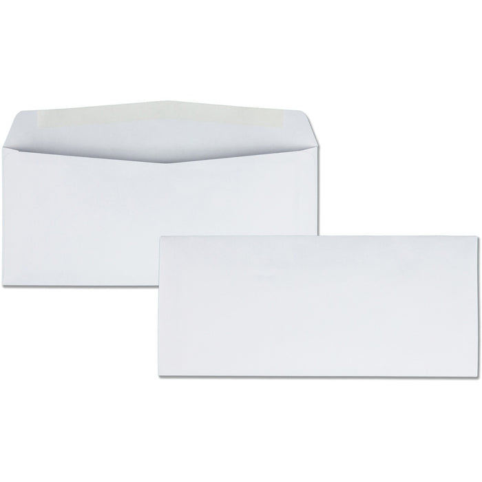 Business Source No. 10 Regular Business Envelopes - Commercial - #10 - 4 1/8" (104.78 mm) Width x 9 1/2" (241.30 mm) Length - 24 lb (10886.22 g) - Gummed - White - Wove - 500 / Box
