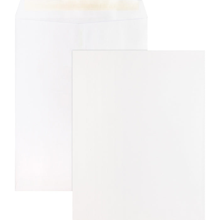 Business Source Self Sealing Catalog Envelopes - Catalog - 10" (254 mm) Width x 13" (330.20 mm) Length - 28 lb (12700.59 g) - Peel & Seal - White - Wove - 100 / Box