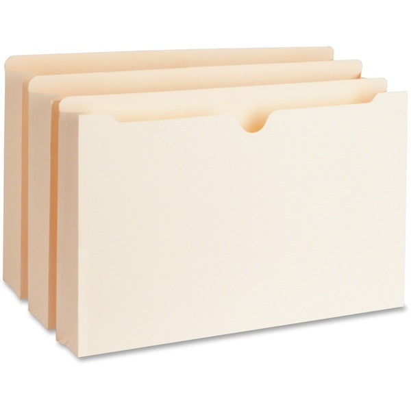 Business Source Straight Tab Cut Legal Recycled File Pocket - 8 1/2" (215.90 mm) x 14" (355.60 mm) - 2" (50.80 mm) Expansion - Manila - 10% Recycled - 50 / Box