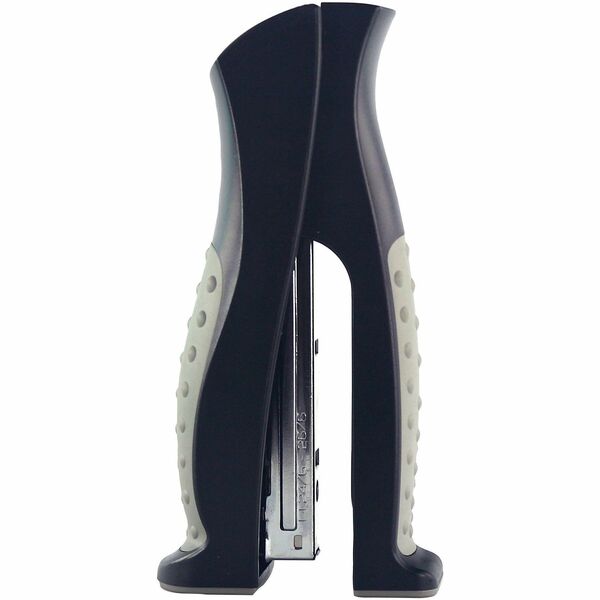 Business Source Full Strip Vertical Desk Stapler - Staples Upto 20 Sheet of 80g/m&#178; Paper - Holds Upto 210 Staple - Full Strip - Black, Gray - Metal - 1 Each