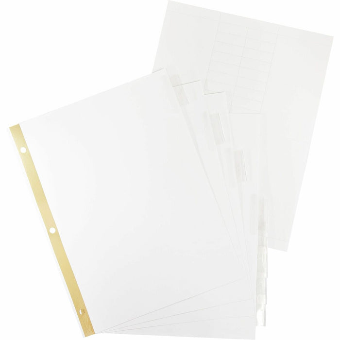Business Source Tear-resistant Clear Tab Index Dividers - 8 Tab(s) - 8.50" (215.90 mm) Divider Width x 11" (279.40 mm) Divider Length - Letter - White Divider - Clear Tab(s) - 100% Yes - Tear Resistant - 1 Set