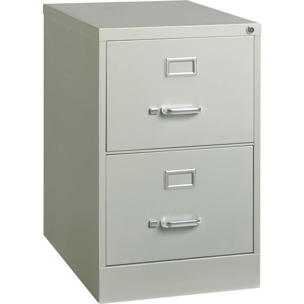 Lorell Fortress Series 26-1/2" Commercial-Grade Vertical File Cabinet - 18" (457.20 mm) Width x 26.5" (673.10 mm) Depth x 28.4" (720.72 mm) Height - 2 x Drawer(s) for File - Legal - Vertical - Lockable, Ball-bearing Suspension, Heavy Duty - Light Gray - S