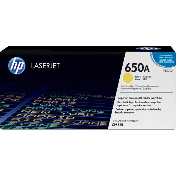 HP 650A (CE272A) Original Laser Toner Cartridge - Single Pack - Yellow - 1 Each - 15000 Pages