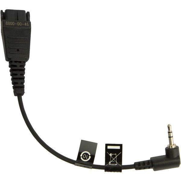 Jabra Stereo Audio Cable - Audio Cable - First End: Quick Disconnect - Second End: Sub-mini phone - Black - 1 / Each