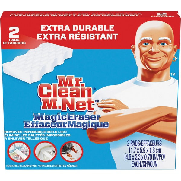 Mr. Clean Extra Power Magic Eraser - For Multipurpose - Recommended For: Soil Remover, Dirt Remover, Grime Remover - White - 2 / Pack