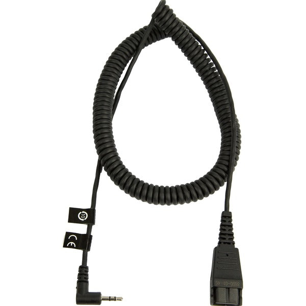 Jabra Quick disconnect Cable - 6.6 ft (2.01 m) Quick Disconnect/Sub-mini phone Audio Cable for Audio Device, Headset, Phone - First End: 1 x Quick Disconnect - Second End: 1 x Sub-mini phone - Male - Black - 1 Each