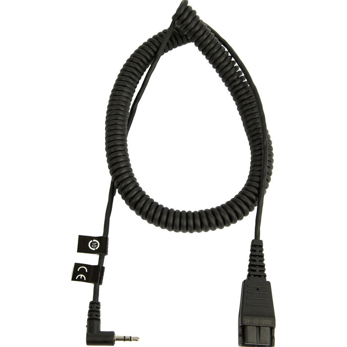 Jabra Quick disconnect Cable - 6.6 ft (2.01 m) Quick Disconnect/Sub-mini phone Audio Cable for Audio Device, Headset, Phone - First End: 1 x Quick Disconnect - Second End: 1 x Sub-mini phone - Male - Black - 1 Each