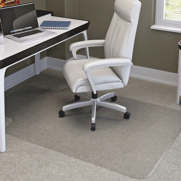 Deflecto RollaMat 36" x 48" w/lip-Medium Pile - Carpeted Floor - 48" (1219.20 mm) Length x 36" (914.40 mm) Width - Lip Size 10" (254 mm) Length x 19" (482.60 mm) Width - Rectangular - Textured - Virgin Vinyl - Clear - 1Each