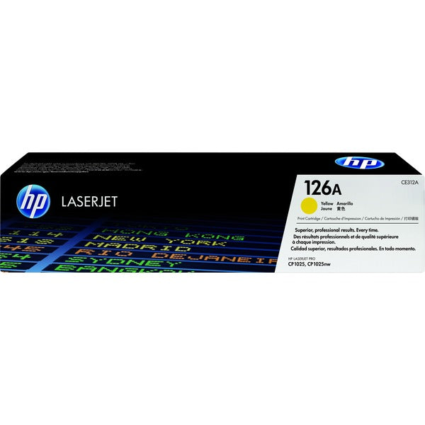 HP 126A (CE312A) Original Standard Yield Laser Toner Cartridge - Single Pack - Yellow - 1 Each - 1000 Pages