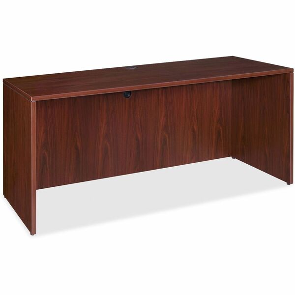 Lorell Essentials Series Credenza Shell - 29.5" (749.30 mm) Height x 70.9" (1800.86 mm) Width x 23.6" (599.44 mm) Depth - Finish: Laminate, Mahogany - Grommet, Durable, Adjustable Feet