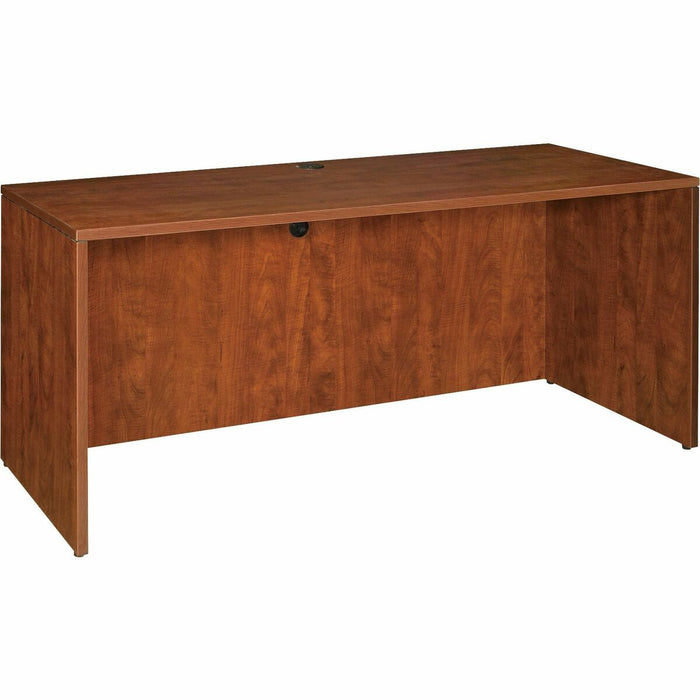 Lorell Essentials Series Credenza Shell - 29.5" (749.30 mm) Height x 70.9" (1800.86 mm) Width x 23.6" (599.44 mm) Depth - Finish: Cherry, Laminate - Grommet - 1 Each