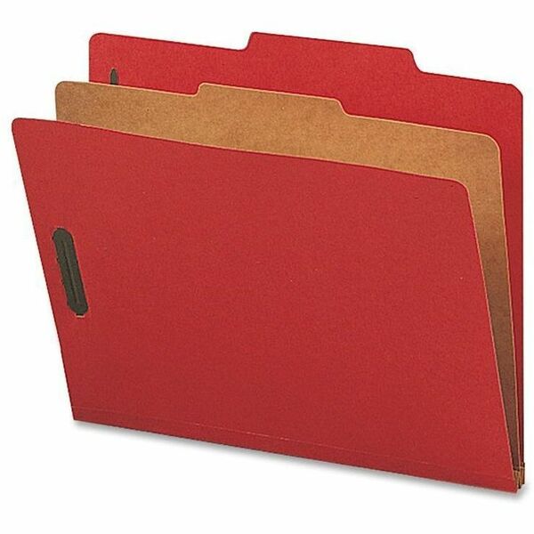 Nature Saver Letter Recycled Classification Folder - 8 1/2" (215.90 mm) x 11" (279.40 mm) - 2" (50.80 mm) Fastener Capacity for Folder - 1 Divider(s) - Bright Red - 100% Recycled - 10 / Box