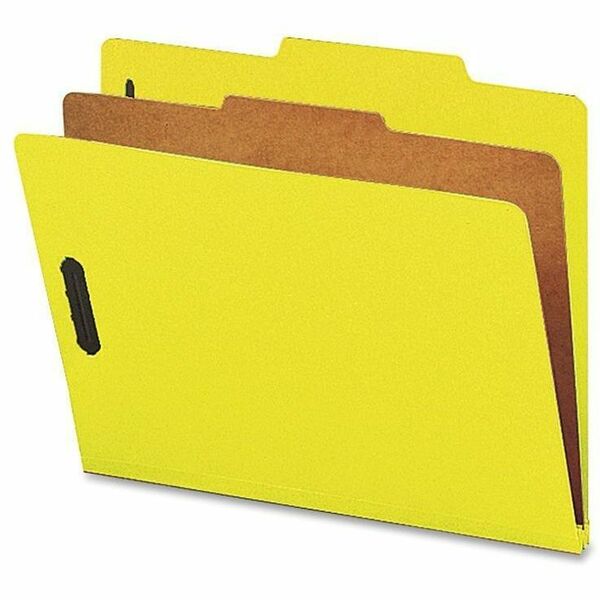 Nature Saver Letter Recycled Classification Folder - 8 1/2" (215.90 mm) - 2" (50.80 mm) Expansion - 2" (50.80 mm) Fastener Capacity for Folder - Top Tab Location - 1 Divider(s) - Yellow - 100% Recycled - 10 / Box