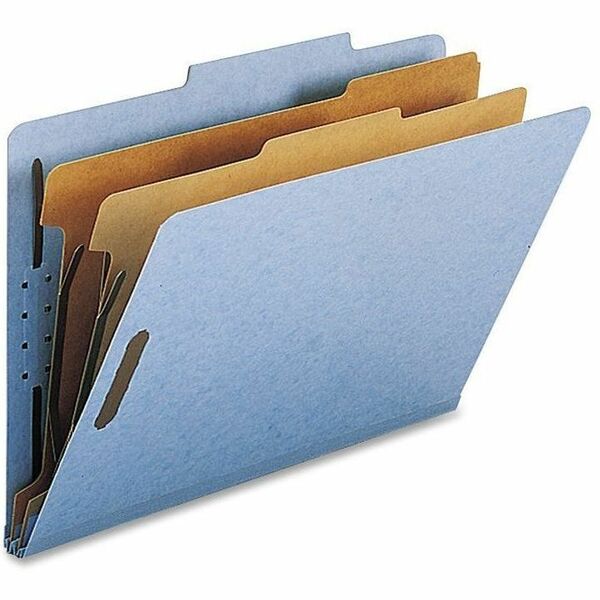 Nature Saver Legal Recycled Classification Folder - 8 1/2" (215.90 mm) x 14" (355.60 mm) - 2" (50.80 mm) Fastener Capacity for Folder - 2 Divider(s) - Blue - 100% Recycled - 10 / Box