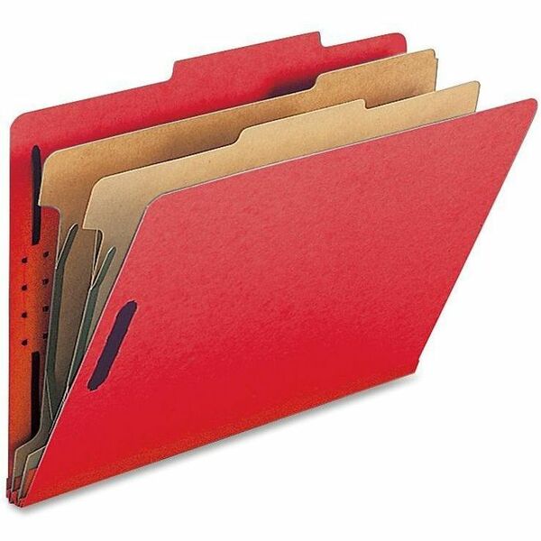 Nature Saver Legal Recycled Classification Folder - 8 1/2" (215.90 mm) x 14" (355.60 mm) - 2" (50.80 mm) for Folder - 2 Divider - 25 pt. (8.80 mm) - Bright Red - 100% Recycled - 10 / Box