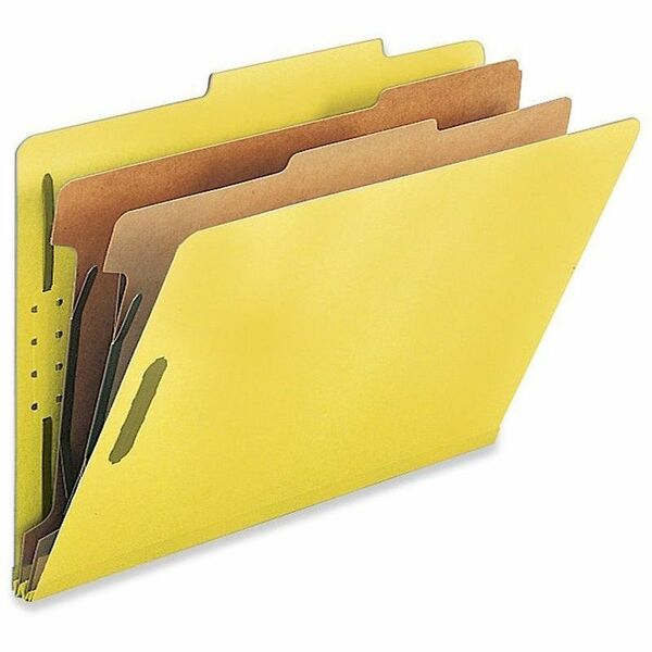 Nature Saver Legal Recycled Classification Folder - 8 1/2" (215.90 mm) x 14" (355.60 mm) - 2" (50.80 mm) for Folder - 2 Divider(s) - 25 pt. (8.80 mm) - Yellow - 100% Recycled - 10 / Box