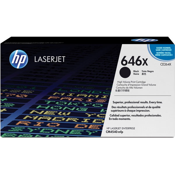 HP 646X (CE264X) Original Laser Toner Cartridge - Single Pack - Black - 1 Each - 17000 Pages