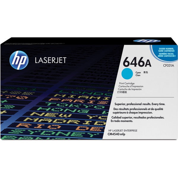 HP 646A (CF031A) Original Toner Cartridge - Single Pack - Laser - Cyan - 1 Each