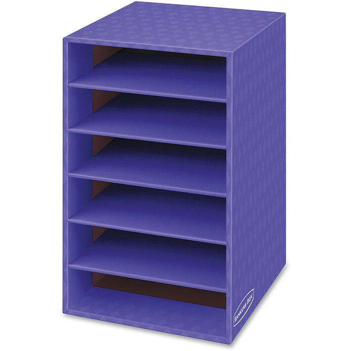 Fellowes 6 Compartment Shelf Organizer - 6 Compartment(s) - Compartment Size : 2.63" (66.80 mm) x 11" (279.40 mm) x 13" (330.20 mm) - 18" (457.20 mm) Height x 11.9" (301.75 mm) Width x 13.2" (336.55 mm) Depth - Desktop - Sturdy - 60% Recycled - Purple - C