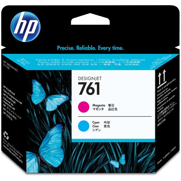 HP 761 (CH646A) Original Inkjet Printhead - Single Pack - Cyan, Cyan - 1 Each - Inkjet - 1 Each