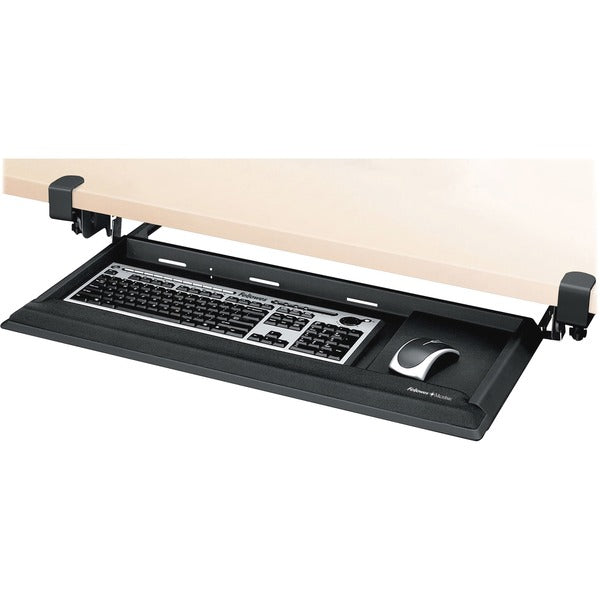 Designer Suites&trade; DeskReady&trade; Keyboard Drawer - 3.1" (79.50 mm) Height x 28.6" (727.20 mm) Width x 14" (355.60 mm) Depth - Black - Steel - 1