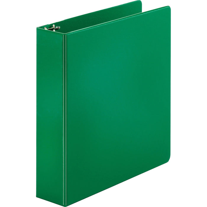 Business Source Basic Round-ring Binder - 2" (50.80 mm) Binder Capacity - Letter - 8 1/2" (215.90 mm) x 11" (279.40 mm) Sheet Size - 3 Ring - Fastener: Round Ring - Vinyl - Green - No - Open and Closed Triggers - 1 Each
