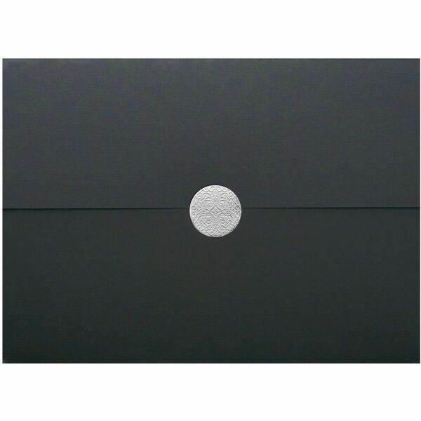 St. James&reg; Elite&trade; Medallion Fold Certificate Holders, Black Linen with Silver Medallion, Pack of 5, 83566
