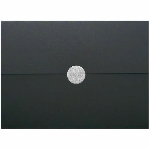Silver Medallion Cert. Hldr Linen Black - FSC Certified - Linen, Cover Stock - Black, Silver - Lignin-free, Acid-free, Foldable, Embossed - 5 / Pack