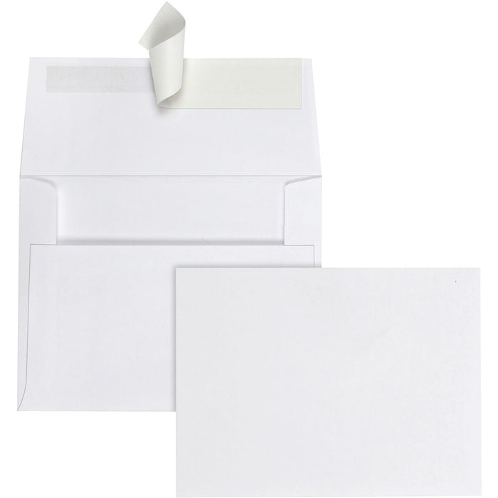 Quality Park A2 Invitation Envelopes with Self Seal Closure - Announcement - #5-1/2 - 4 3/8" (111.13 mm) Width x 5 3/4" (146.05 mm) Length - 24 lb (10886.22 g) - Peel & Seal - White - 100 / Box