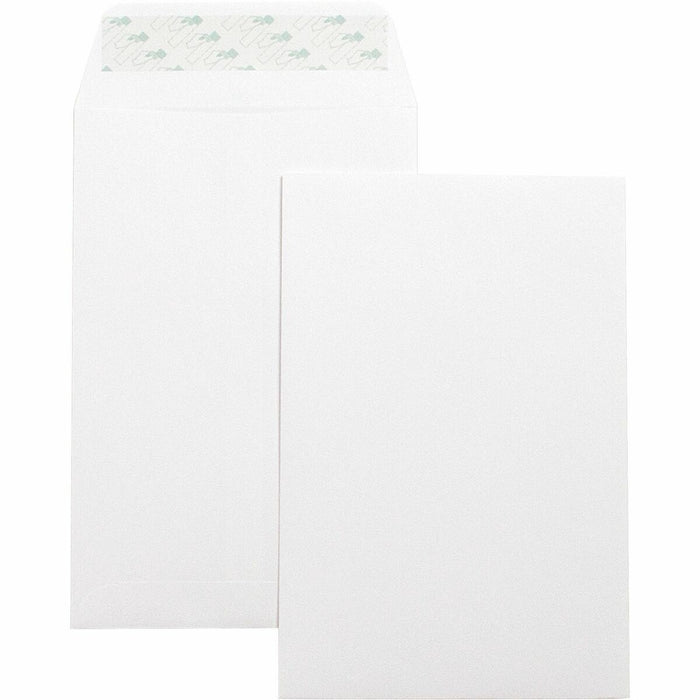 Business Source Self-Seal 6"x9" Catalog Envelopes - Catalog - 6" (152.40 mm) Width x 9" (228.60 mm) Length - 28 lb (12700.59 g) - Self-sealing - White - Wove - 100 / Box
