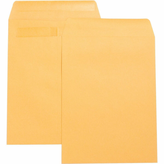 Business Source Press-To-Seal Catalog Envelopes - Catalog - 9" (228.60 mm) Width x 12" (304.80 mm) Length - 28 lb (12700.59 g) - Self-sealing - Brown Kraft - Kraft - 1 Box