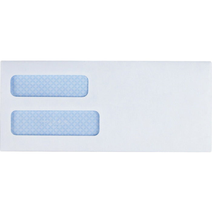 Business Source No. 8-5/8 Business Check Envelopes - Double Window - #8 5/8 - 8 5/8" (219.08 mm) Width x 3 5/8" (92.07 mm) Length - 24 lb (10886.22 g) - Gummed - White - Wove - 1 Box
