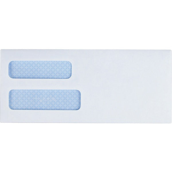 Business Source No. 8-5/8 Business Check Envelopes - Double Window - #8 5/8 - 8 5/8" (219.08 mm) Width x 3 5/8" (92.07 mm) Length - 24 lb (10886.22 g) - Gummed - White - Wove - 500 / Box