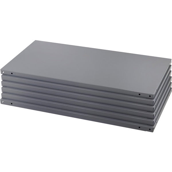 Safco Industrial 6 Shelf Pack - 36" (914.40 mm) Width x 18" (457.20 mm) Depth - 6 x Shelf(ves) - 7500 lb (3401942.78 g) Load Capacity - Durable, Double-sided - Gray - Powder Coated - Steel - Assembly Required