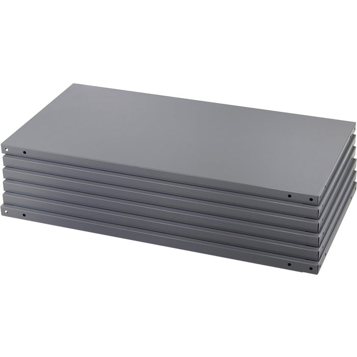 Safco Industrial 6 Shelf Pack - 36" (91.44 cm) Width x 18" (45.72 cm) Depth - 6 x Shelf(ves) - 7500 lb (3401942.78 g) Load Capacity - Durable, Double-sided - Gray - Powder Coated - Steel - No - Assembly Required