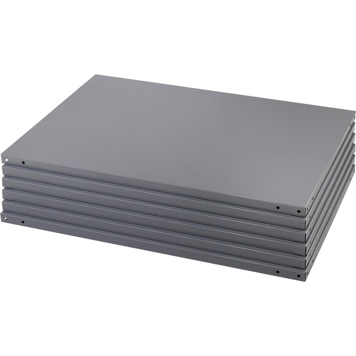Safco Industrial 6 Shelf Pack - 36" (91.44 cm) Width x 24" (60.96 cm) Depth - 6 x Shelf(ves) - 7500 lb (3401942.78 g) Load Capacity - Durable, Double-sided - Gray - Powder Coated - Steel - No - Assembly Required