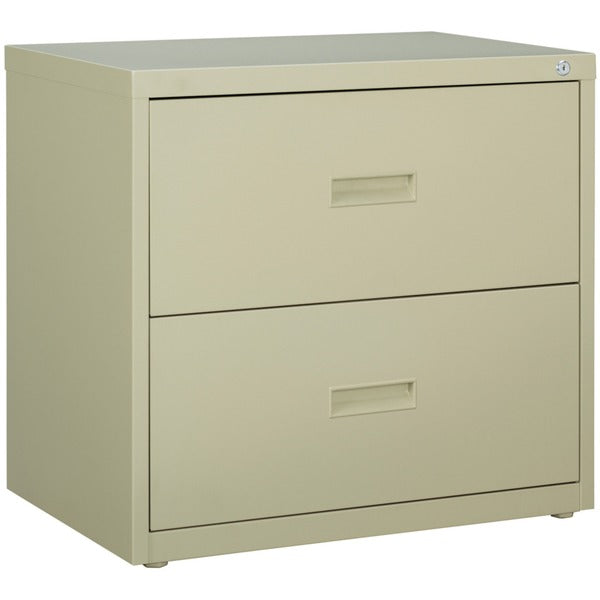 Lorell Value Lateral File - 2-Drawer - 30" (76.20 cm) Width x 18.63" (47.31 cm) Depth x 28.13" (71.44 cm) Height - 2 x Drawer(s) for File - A4, Letter, Legal - Interlocking, Ball-bearing Suspension, Adjustable Glide, Locking Drawer - Putty - Steel - Recyc