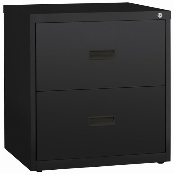 Lorell Value Lateral File - 2-Drawer - 30" (762 mm) Width x 18.6" (473.08 mm) Depth x 28.1" (714.38 mm) Height - 2 x Drawer(s) for File - A4, Letter, Legal - Interlocking, Ball-bearing Suspension, Adjustable Glide, Locking Drawer - Black - Steel - Recycle