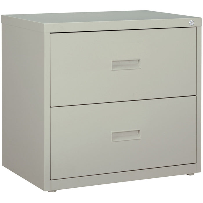 Lorell Value Lateral File - 2-Drawer - 30" (76.20 cm) Width x 18.63" (47.31 cm) Depth x 28.13" (71.44 cm) Height - 2 x Drawer(s) for File - A4, Letter, Legal - Interlocking, Ball-bearing Suspension, Adjustable Glide - Light Gray - Steel - Recycled